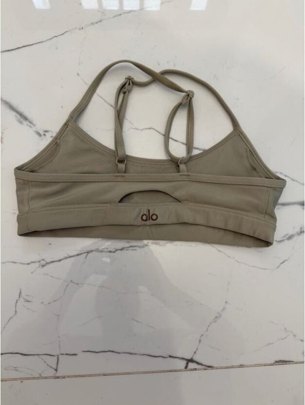 Alo Yoga Taupe Strappy Sports Bra Women's XS